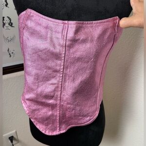 Pretty Little Thing pink Metallic Corset